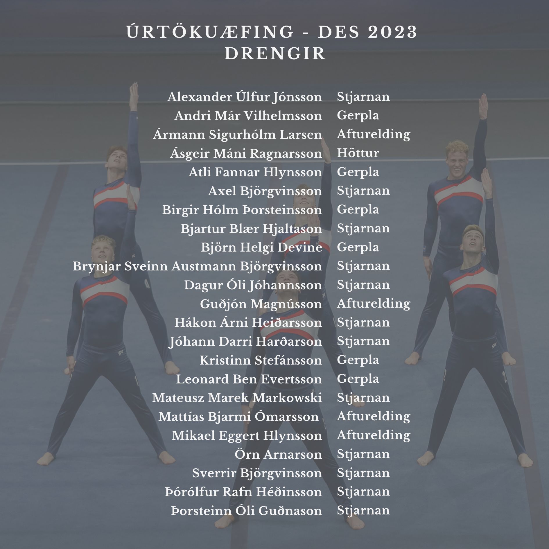 Úrtökuæfing - Drengir - Des 2023
